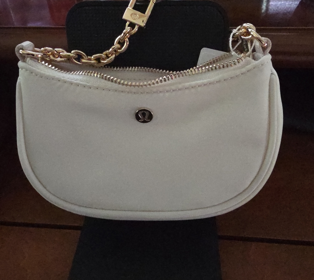 lululemon athletica Cream Mini Crescent Crossbody with Gold Chain